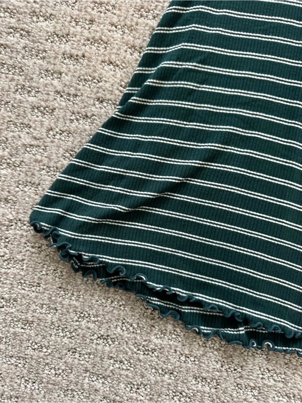 Casual Green Striped Scoop Neck Dress